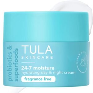 TULA Skincare 24-7 Hydrating Day & Night Cream, Anti-Aging Face Moisturizer for Dryness & Dullness with Prebiotic Extracts & Hyaluronic Acid