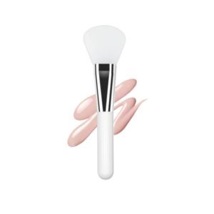 Facial Mask Application Brush, Soft Silicone Fan Shape White Brush Head Cosmetic Tool for Body Lotion, Mud, Clay, Charcoal Mixed Mask