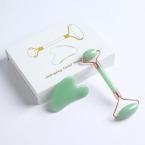 Lovsheme LED Silicone Mask Accessories, Home Skin Care Accessories for Wrinkles, Gua Sha Facial Tool and Jade Roller Set, Face Mask Aids, Christmas Stocking Gift for Women, Green