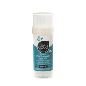 All Good Sunscreen – Sports Mineral for Face, Nose, Ears- Butter Stick SPF 50 – Coral Reef Friendly, Water Resistant, Zinc Oxide, Coconut Oil, Beeswax, Vitamin E (2.75 oz)