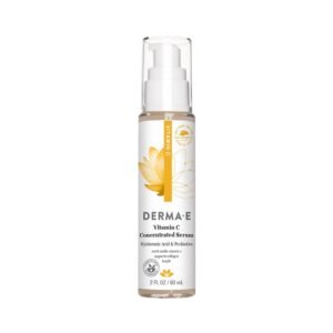 DERMA E Vitamin C Concentrated Serum, 2 Oz, with Hyaluronic Acid, Vitamin E & Aloe, All Natural, Antioxidant-Rich Concentrated Formula, Hydrating & Brightening Vitamin C Face Serum