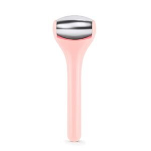 MAANGE Mini Eye & Face Rollers for Eye Massager, Stainless Steel Eye Ice Roller for Relief Puffiness Migraine Skincare Facial Roller (Pink)