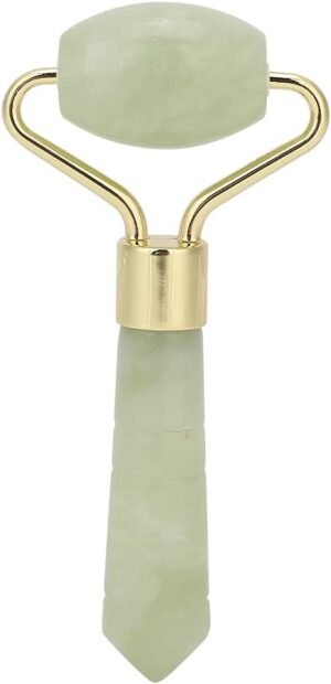 Jade Stone Facial Roller – 3.3×1.6in Face Massager, Mini Handheld Multifunctional Skin Tightening Tool for Face Lifting