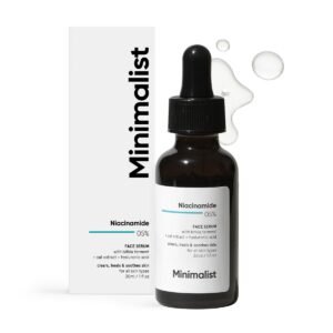 Minimalist 5% Niacinamide Serum with Hyaluronic Acid for Clear Skin | Reduces Blemishes/Acne Marks, Pore minimizer, Repairs & Soothes skin | For Women & Men | 1 Fl Oz / 30 ml