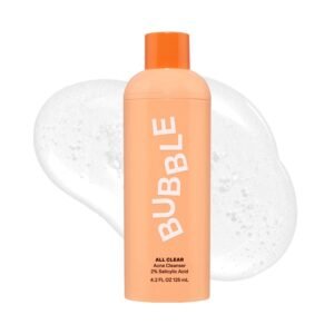 Bubble Skincare All Clear Anti-Breakout Foaming Face Wash – 2% Salicylic Acid Cleanser for Acne-Prone Skin, Gentle Facial Cleanser for Oily, Combination & Sensitive Skin (125 ml)