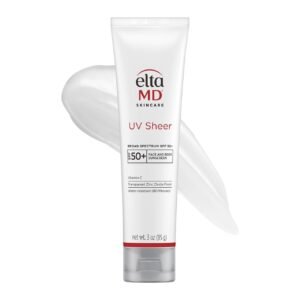 EltaMD UV Sheer Face and Body Sunscreen SPF 50+, No White Cast Sunscreen with Transparent Zinc Oxide and Hyaluronic Acid, Moisturizes and Protects
