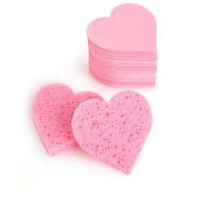 Facial Sponges Compressed Natural Cellulose Sponge for Face Cleansing Exfoliating and makeup removal, Professional use Deep clean – Rejuvv by Fushay (25 Pack)