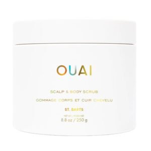 OUAI Scalp & Body Scrub, St. Barts – Exfoliating Body Scrub with Sugar & Coconut Oil Blend for Smooth, Moisturized Skin – Gentle Scalp Exfoliator for Removing Product Build Up (8.8 Oz)