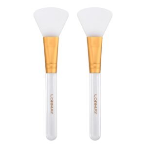 LORMAY Jelly Brush | 2 Pcs Silicone Face Mask Brushes | Mask Application Tool for Even Coverage | Skincare Enhancer | Durable Silicone | Easy to Clean | All Skin Types (Fan-shaped Head)