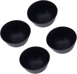 lasenersm 4 Pieces Rubber Facial Mask Mixing Bowl Facemask Bowl Mud Mask Mixing Bowl DIY Skin Care Mixing Tool for Lady Women Home Beauty Salon Use, Black
