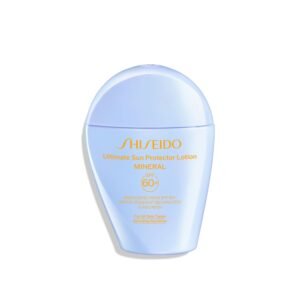 Shiseido Ultimate Sun Protector Lotion Mineral SPF 60+ – Sheer, Broad-Spectrum Sunscreen for Face & Body – Visibly Improves Fine Lines, Smoothness & Skin Tone – Fragrance Free, All Skin Types