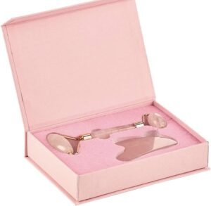 Face Roller Skin Care – Jade Roller Gua Sha Set, Rose Quartz Face Roller | Ultimate Facial Skin Care Products & Beauty Products Tools | Jade Facial Roller for Face and Eye Massager