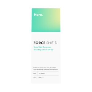 Hero Cosmetics Force Shield Superlight Sunscreen SPF 30 – Lightweight Sunscreen for Face & Acne-Prone Skin with Zinc Oxide – Fragrance Free 50 ml