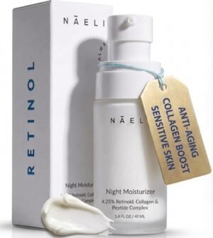 Retinoid Cream – 4.25% Retinol Night Moisturizer for Face & Neck with Collagen, Peptides & Hyaluronic Acid – Anti Aging Wrinkle Cream, Improves Skin Tone & Texture, 1.4 oz