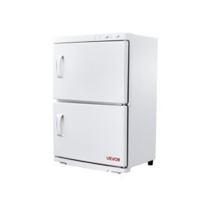 VEVOR Hot Towel Warmer, 46L Large Capacity 2-Tier Towel Warmer Cabinet with Clip & 4 Stainless Steel Racks, Holds up 48 Towels, All-Round Heating Cabinet for Spa, Barber, Manicures, Massage, Salon