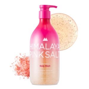 HIMALAYA PINKSALT Daily Scrub & Body Wash – Exfoliating Body Scrub, Dead Sea Salt & Himalayan Pink Salt, Natural Moisturizing Bodywash, Retinol & Hyaluronic Acid Shower Gel, Korean Skincare 21.1oz