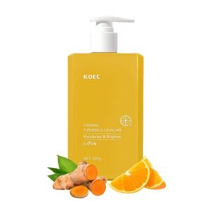 Turmeric & Vitamin C Cream Body Lotion for Dry, Dull Skin, 300 milliliters | Moisturizer Firming, Refreshing, Non-sticky – Scented Glow Body & Face Lotion, 24 Hour Moisture Milk Skin