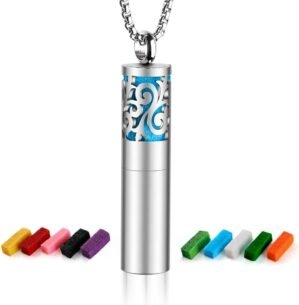 Maromalife Essential Oil Necklace for Women, Diffuser Necklaces 316L Stainless Steel, Diffuser Pendant with 10 Felt Pads, Aromatherapy Necklace Gift Set for Birthday, Christmas