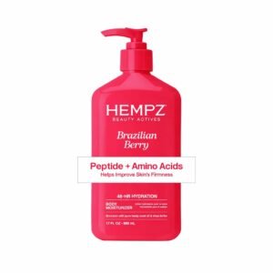 Hempz Brazilian Berry Beauty Actives Lotion with Peptides and Amino Acids, Hydrating and Firming Moisturizer for Body, Hands and Feet 17 oz.