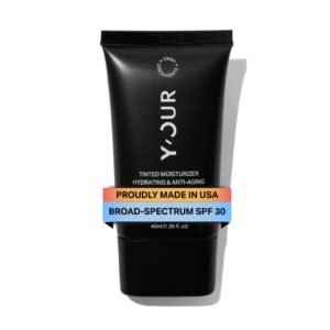 Y’OUR Tinted Moisturizer SPF 30: Anti-Aging Face Sunscreen & Hydrating BB Cream. Sheer Buildable Color Correcting Coverage. Dewy, Oil-Free for Mature, Dry & Oily Skin, 1.35 oz (Light)