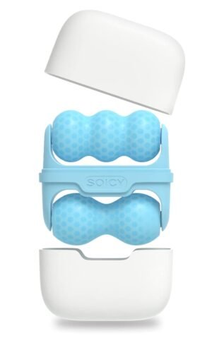 Ice Roller Double Ended, Ice Roller for Face & Eye Puffiness Relief, Ice Face Roller Massager for Migraine Pain, 2 in 1 Facial Ice Roller Skin Care Tool for Whole Body Minor Injury Cold Compress