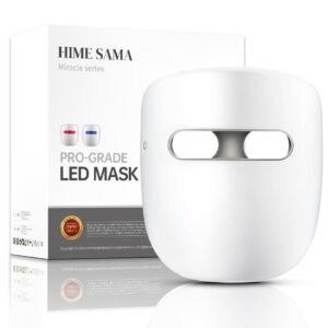 HIME SAMA Led Face Mask, Red Light Mask for Face, Infrared, Red & Blue Light Mask for Skin Care, Wrinkle Reduction, Wireless Face Mask. (Miracle STAR RB-010)