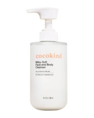 Cocokind Milky-Soft Face and Body Cleanser, Hydrating Facial & Body Wash for Sensitive Skin, Gentle Cleanser with Ceramides, Fragrance-Free & Clinically Tested, 13.5 oz