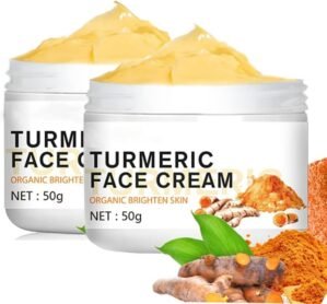 LINEDSON 2PCS Turmeric Face Cream for Face, Anti-Aging Cream Face Moisturizer Cream with Organic Ingredients, Skin Moisturizing Repair Cream for Dull Dry Skin