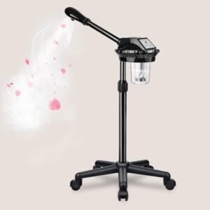 Professional Facial Steamer for Deep Hydration,Ozone Face Steamer with More Steam,Estheticians Steamer on Wheels with Time Setting,Adjustable Height Suitable for Beauty, Spa and Home Use