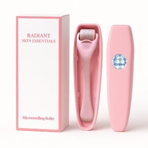 540 Stainless Steel Micropoint Derma Roller – Microneedling Roller for Face, Scalp & Beard – Skin Care Tool for Collagen Boost, Wrinkles & Hair Growth – Storage Case Included (Matte Baby Pink)