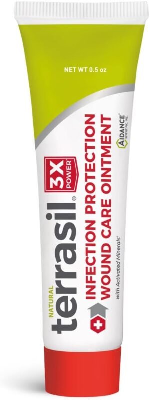 terrasil Wound Care 3X – Wound Healing Ointment, Infection Protection for Bed Sores, Pressure Sores, Blisters, Cuts, Burns & First Aid. Dermatologist-Tested, Hypoallergenic Approved (.5oz)