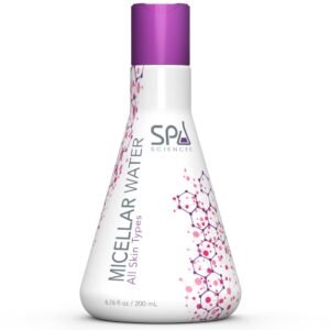SPA SCIENCES – Micellar Water – Made in the USA – With Hyaluronic Acid & Chamomile, Cucumber, Seaweed Extracts – Soothe, Cleanse, Protect – Vegan – For All Skin Types – 6.76oz