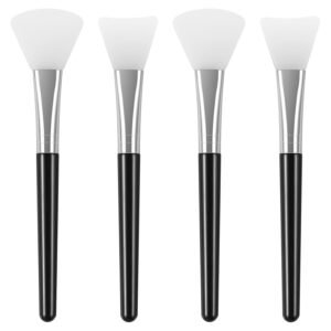 tifanso 4PCS Silicone Face Mask Brush Applicator, Flexible Silicone Brush for Face for Mud, Clay, DIY Mask, Body Lotion, BB Cream (Black)