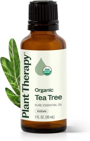 Plant Therapy Organic Tea Tree Oil (Melaleuca) 100% Pure, USDA Certified Organic, Undiluted, Natural Aromatherapy, Therapeutic Grade 30 mL (1 oz)