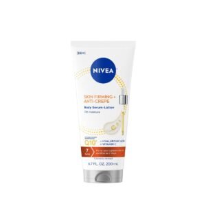 NIVEA Skin Firming & Anti Crepe Body Serum-Lotion with Q10, Hyaluronic Acid and Vitamin C, Skin Firming Body Lotion for Crepey Skin, 72-Hour Moisture, 6.7 Fl Oz Tube