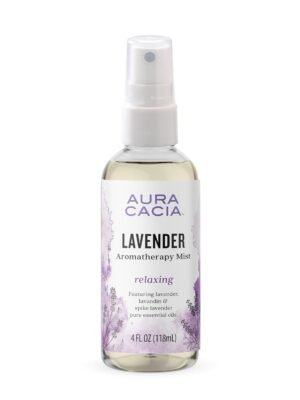 Aura Cacia Relaxing Lavender Aromatherapy Mist, 4-Ounce, Lavender Pure Essential Oils, Sweet & Floral Aroma