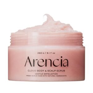 Arencia Fresh Cloud Sea Salt Body & Scalp Scrub (Pink) – Gentle Exfoliation for Softer, Refreshed Skin and Scalp, Korean Skin Care