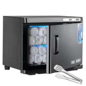 Hot Towel Warmer Cabinet with LED Light – JXSDLIY 23L Large Capacity Towel Cabinet for Bathroom 2-in-1 Professional Hot Towel Warmers for Facials SPA Massage Salon Heats Up Quick Towel Heater (black)