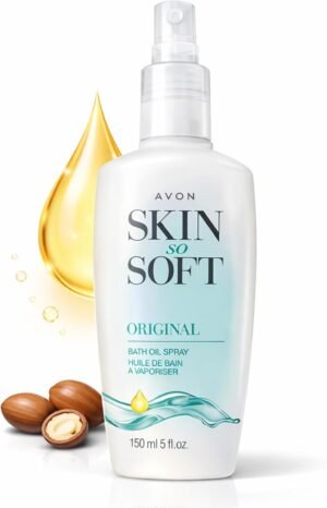 AVON Skin So Soft Original Bath Oil Spray – Moisturizing Shower Oil with Jojoba Oil & Vitamin E – Non-Greasy Formula for Dry Skin Care – After Shower Moisturizer for Women – Hydrating Spray, 5 fl oz