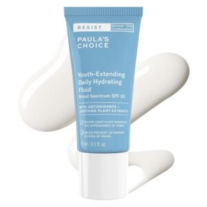 Paula’s Choice RESIST Daily Hydrating Fluid Face Moisturizer with SPF 50 Sunscreen, Face Sunscreen for Oily Skin, Chamomile & Vitamin E, UVA/UVB Protection, Fragrance-Free, TSA Friendly