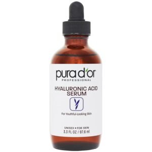 PURA D’OR 3.3 Oz Hyaluronic Acid Serum For Deep Hydration – Anti-Aging, Plumping & Moisturizing Formula For Smooth, Supple Skin – Natural Skincare Boost – Fine Lines & Wrinkle Reducer