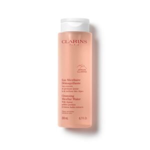 Clarins Cleansing Micellar Water | Quickly Removes Make-Up, Pollution and Grime | No Rinse Needed | Preserves Skin’s Microbiota | Safe For Use on Eyes, Face and Lips | Dermatologist Tested