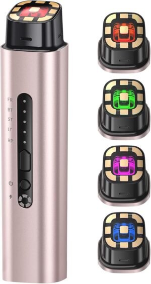 Microcurrent Facial Device – 5-in-1 Skin Tightening & Lifting Facial Machine – 5 Color Face Light Therapy Device – Professional Skin Care Tone Beauty Devices for Face, Neck, and Eye Area