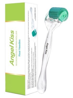 Angel Kiss Derma Roller for Men & Women – 192 Individual Titanium 0.3mm Real Needle – Microneedle Roller for Face Body Scalp – Beard Roller for Men – Advanced 5