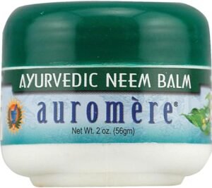 Auromere Ayurvedic Neem Balm – All Natural Rosacea, Eczema And Psoriasis Cream for Face and Body – Contains 34% Neem Oil for Skin – Soothes Dry, Itchy or Sensitive Skin and Reduce Redness – 2oz