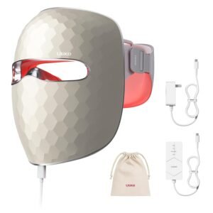 Ulike ReGlow LED Face Mask, Red Light Therapy for Face, Red, Blue, Yellow & Infrared Light Therapy for Acne & Anti-Ageing, Cordless, Remote Control, Eye Protection, Home Skincare Device for Women Wife