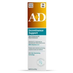 A+D Incontinence Support Skin Protectant & Rash Ointment – Treats & Prevents Incontinence Rash, Soothes Chafed Skin, Odor Neutralizing Technology – 3.5oz