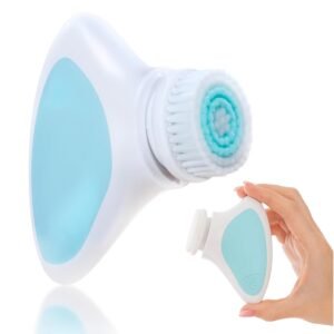 Plum Beauty Sonic Facial Cleansing Brush – Gentle Dual-Speed Electric Exfoliator, Water-Resistant Silicone Deep-Pore Face Scrubber for Men & Women