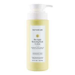 Naturium Bio-Lipid Restoring Moisturizing Body Lotion with Shea Butter, Fragrance Free, 14 oz