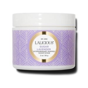 LALICIOUS Sugar Lavendar Sugar Scrub for Body, Exfoliating Body Scrubs for Women, Moisturizing Body Exfoliator with Coconut Oil & Honey for Radiant Skin, Zero Greasy, No Parabens | TRAVEL SIZE (2oz)